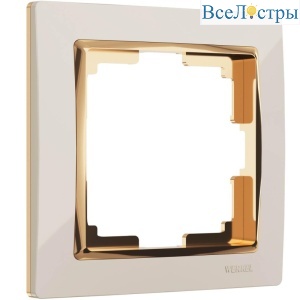 Рамка на 1 пост Werkel Snabb слоновая кость/золото W0011932 4690389160691