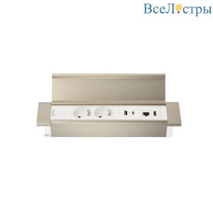 Блок розеток 41P (2 секции, USB + type C + RJ45 + HDMI) Mebax 00-00002596