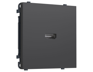 Комплект механизма розетки HDMI 2.1 SIGMA Графит Мягкое касание 30V/900MS 4K-120HZ 8K-60Hz QUANT PRO Ambrella Volt MS914030 (SP9140, PR223)