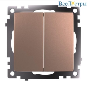 Переключатель двухклавишный Stekker Катрин GLS10-7107-02 шампань 49169