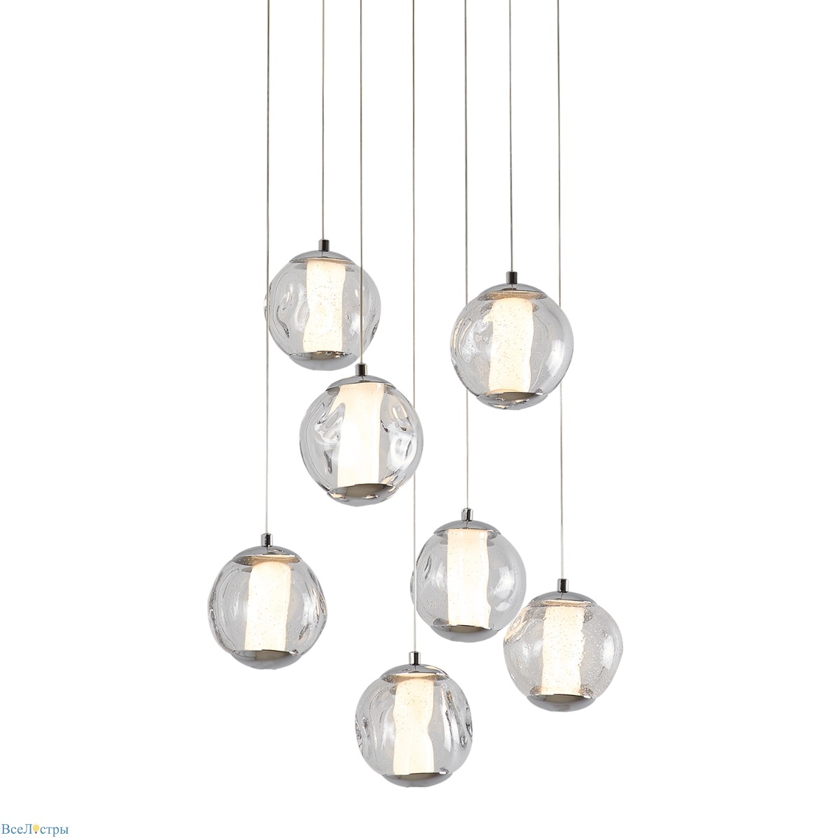 подвесной светильник delight collection od2437-7 gold/clear