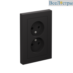 Розетка б/з двойная, 16А, в сборе Systeme Electric AtlasDesign Карбон ATN001020