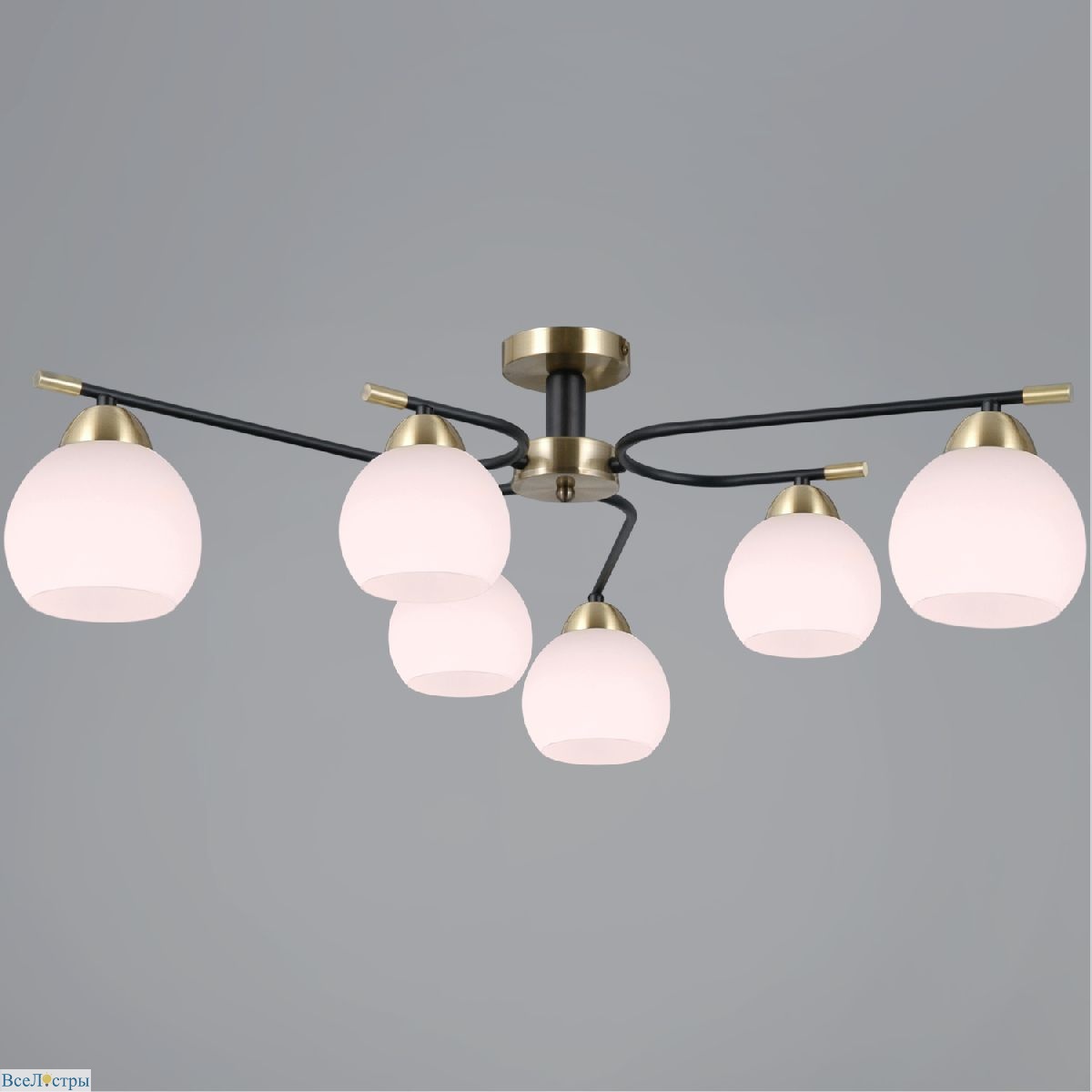 потолочная люстра illumico il0638-6csq-24 ab bk libra