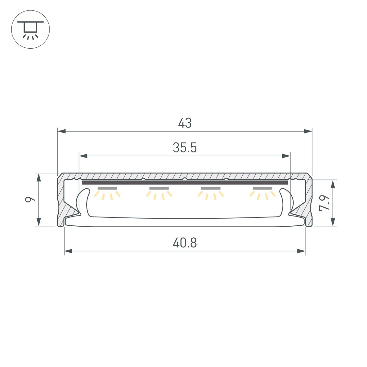 профиль arlight sl-line-4009-2000 anod (алюминий) 063908