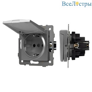 Механизм розетки влагозащищённый Arlight SCT-MCP-PL-GR-V (250V, 16A) 049836