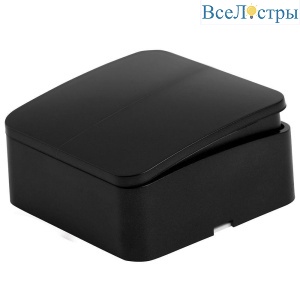 Выключатель двухклавишный Stekker София черный матовый MSW10-20-05 49475