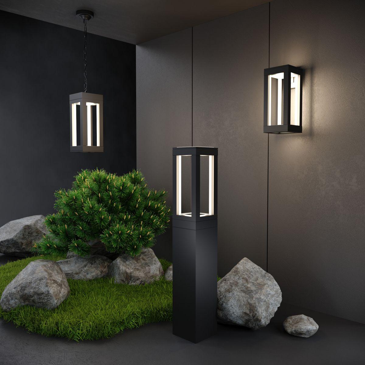 уличный светодиодный светильник elektrostandard frame 1529 techno led черный 4690389172380