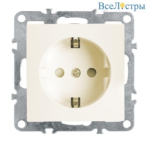Розетка Stekker Эрна c/з 16A 250V с защитной шторкой слоновая кость PST16-9110-02 39328