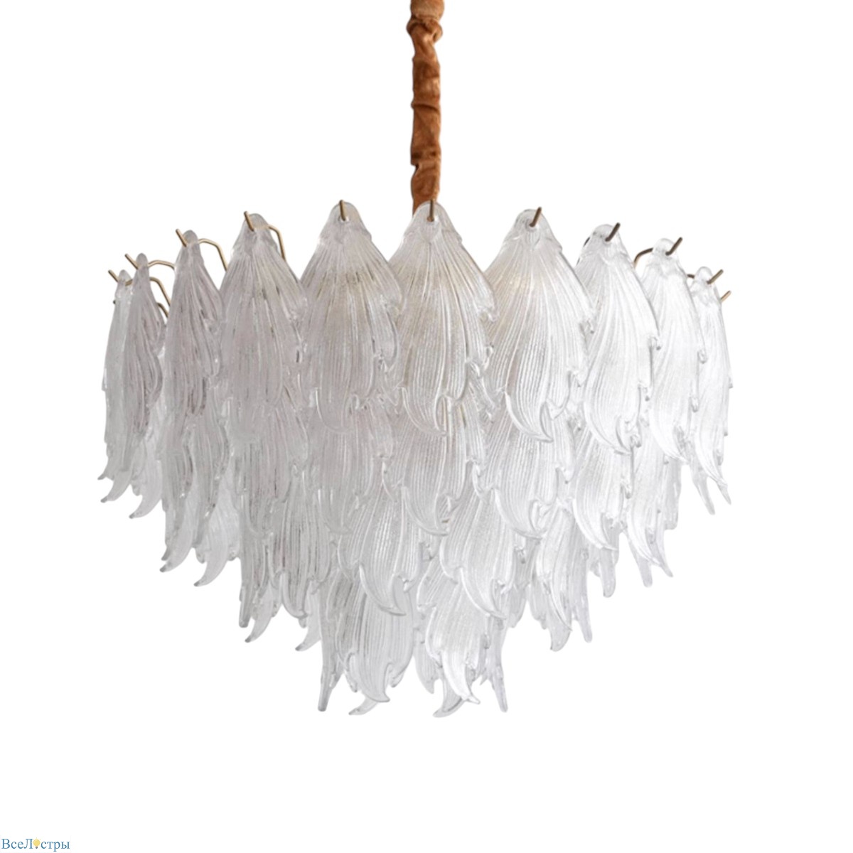 подвесная люстра delight collection crystal leaf 6489p/d800 gold/clear