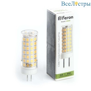 Лампа светодиодная Feron G4 9W 4000K прозрачная LB-434 38144
