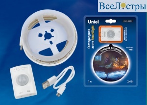 Светодиодная лента Uniel ULS-R21-2,4W/4000K/1,0M/RECH SENSOR Smart Light блистер