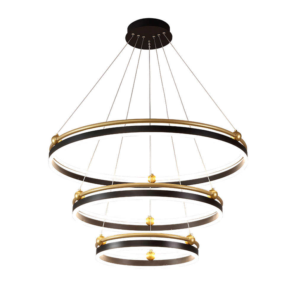 подвесная люстра crystal lux fernando sp158w led black/gold