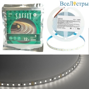 Светодиодная лента Saffit 9,6W/m 120LED/m 2835SMD дневной белый 5М SST02 55241