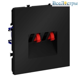 Розетка акустическая встраиваемая Voltum S70 4-местная, (черный матовый) VLS060308