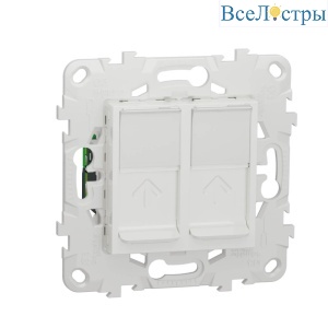 Розетка компьютерная RJ45X2 Schneider Electric Unica New Cat. 6 UTP NU542418