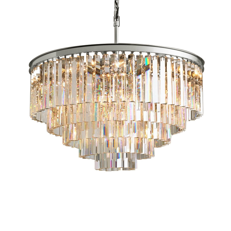 подвесная люстра delight collection 1920s odeon kr0387p-10a chrome/clear