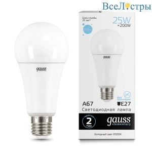 Лампа светодиодная Gauss E27 25W 6500K матовая 73235