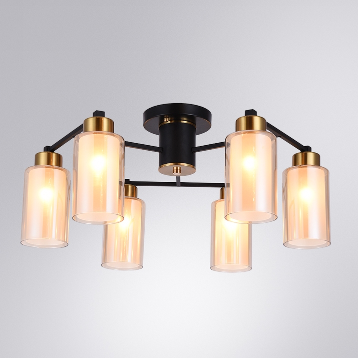 потолочная люстра arte lamp leo a7027pl-6bk