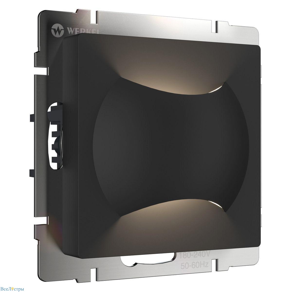 встраиваемая led подсветка werkel moon черный матовый w1154508 4690389185601