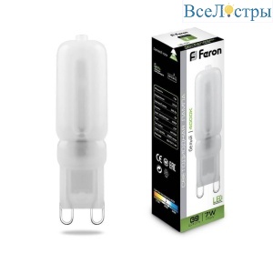 Лампа светодиодная Feron G9 7W 4000K Прямосторонняя Матовая LB-43125756