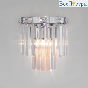 Настенный светильник Eurosvet Elegante 10130/1 хром/прозрачный хрусталь Strotskis a060645