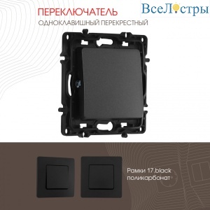Переключатель одноклавишный перекрестный Arte Milano 217.34-1.black