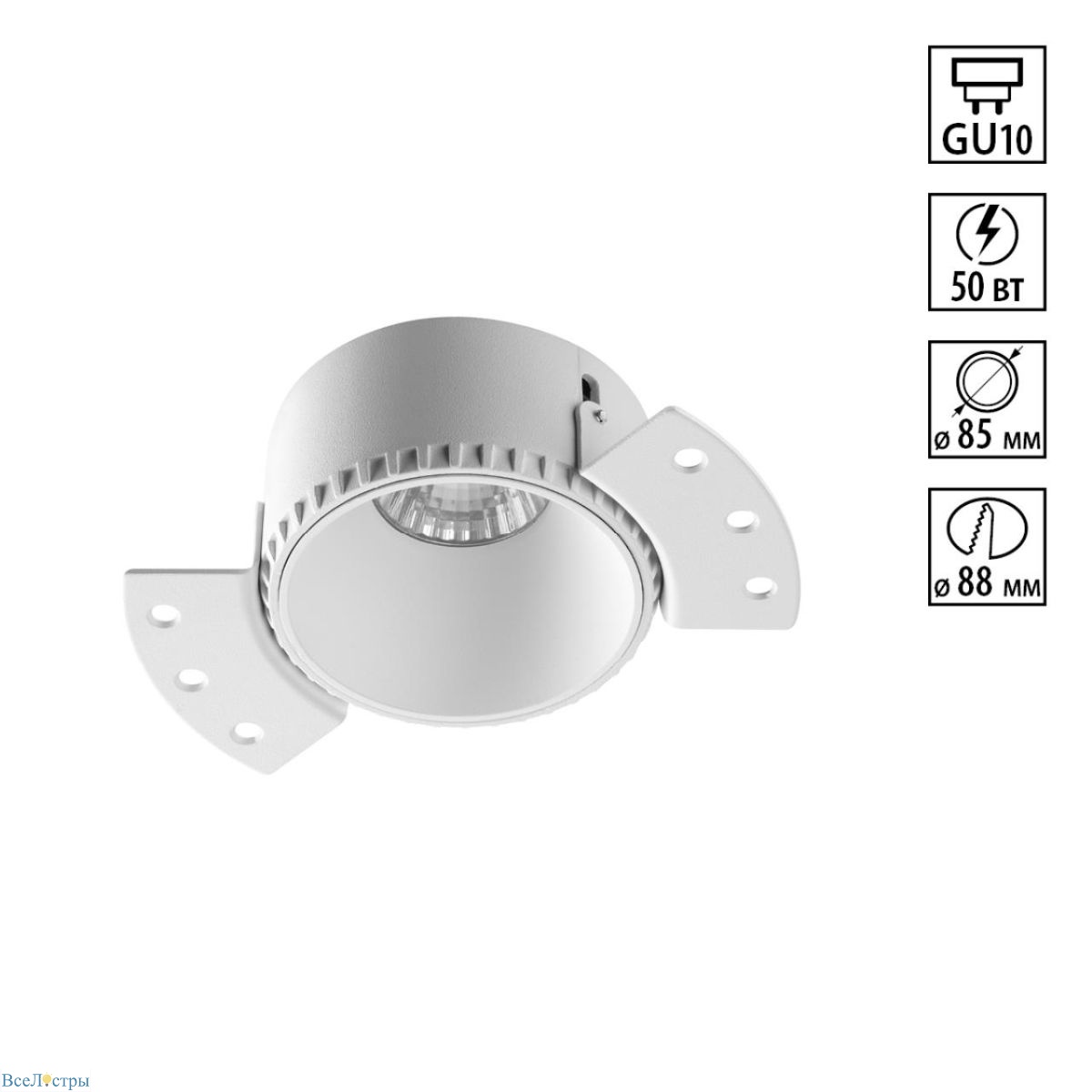 встраиваемый светильник для гкл потолка novotech wir nimbus 370995