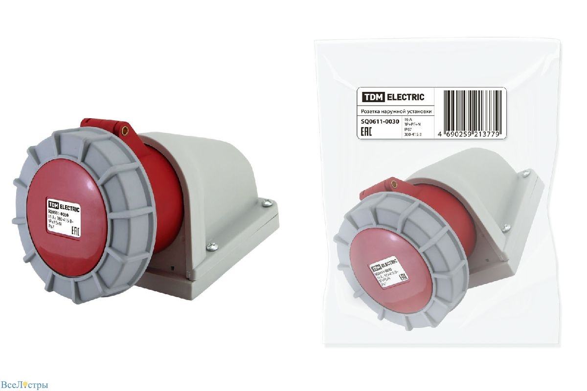 розетка наружной установки tdm electric sq0611-0030