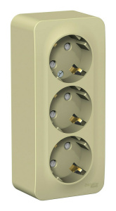 Розетка 3-ая с/з со шторками, изолир. пластина 16А, 250В Systeme Electric Blanca наруж Беж BLNRA011317