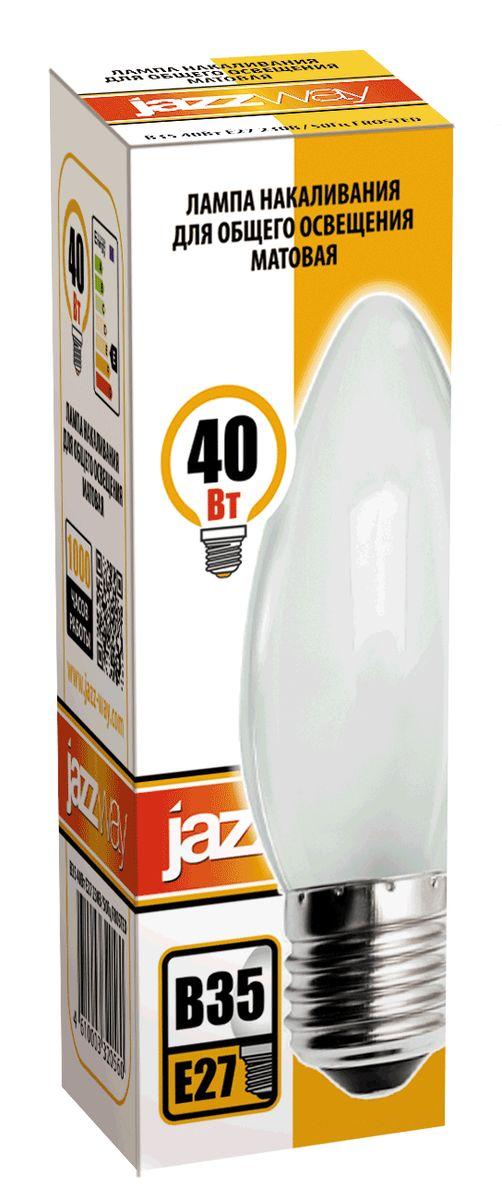 лампа накаливания jazzway e27 40w 2700k матовая 3320560