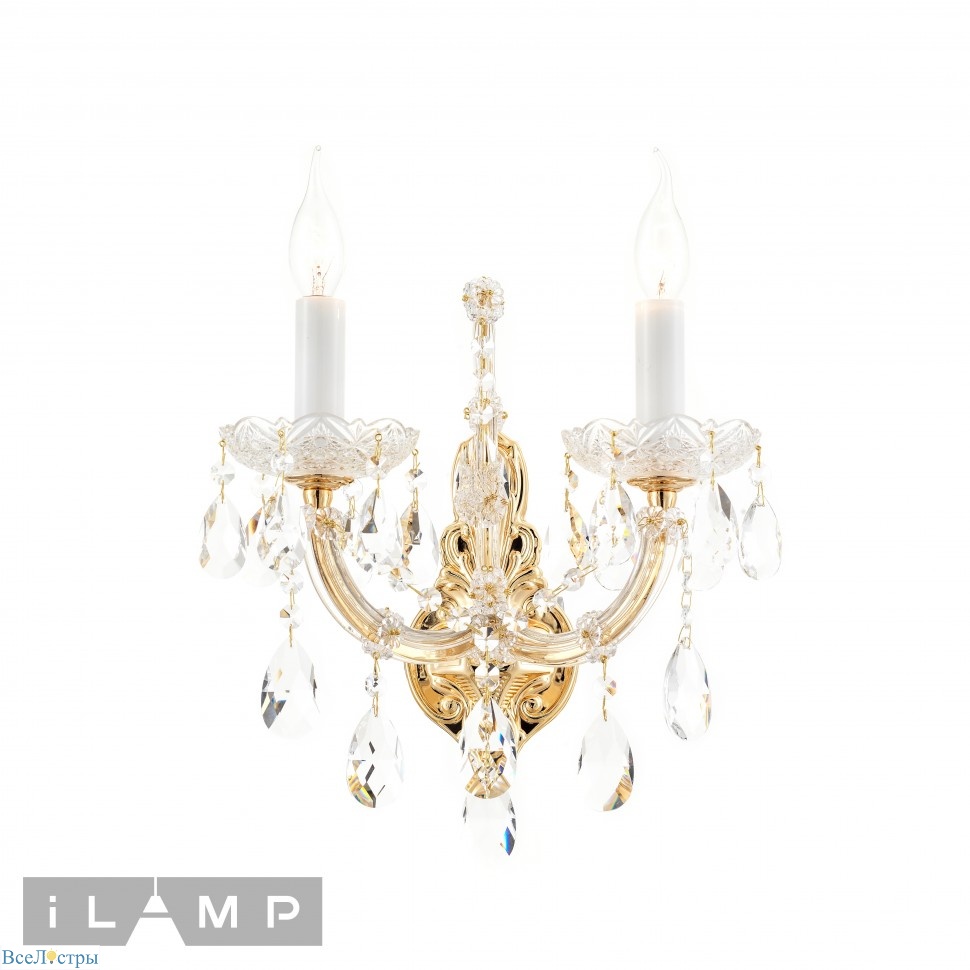 бра ilamp diamond w6071-2 gd+cl