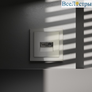 Розетка телевизионная встраиваемая Voltum S70 TV+RJ45 кат. 6, (шелк) VLS060704