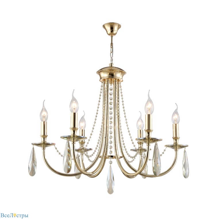 подвесная люстра crystal lux victoria sp6 gold/amber