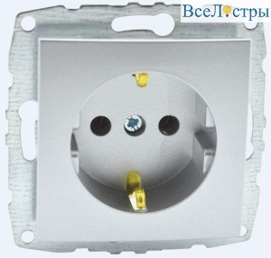 Розетка 2К+З Mono Electric Despina/ Larissa 16A 250V винтовое подключение серебро 500-002121-117