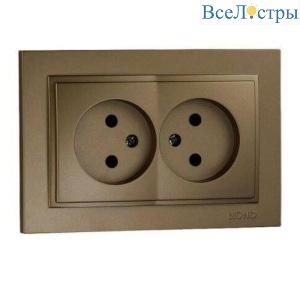 Розетка 2К двойная Mono Electric Despina 16A 250V винтовое подключение бронза 102-232305-121