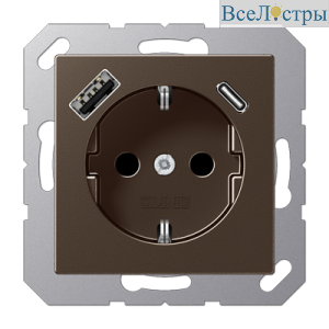 Розетка 2K+З USB Typ AC Jung A1520-15CAMO