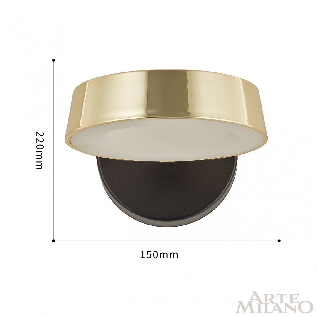 бра arte milano 271079/1b bk/gd