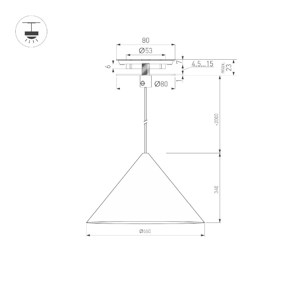 подвесной светильник arlight sp-makoto-r550-14w warm3000 054161