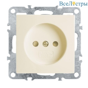 Розетка Stekker Эрна б/з 10A 250V с защитной шторкой слоновая кость PST10-9109-02 39327