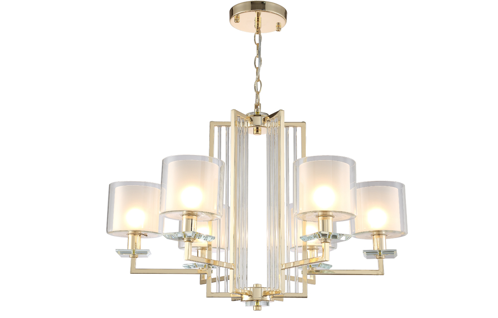 подвесная люстра crystal lux nicolas nicolas sp-pl6 gold/white