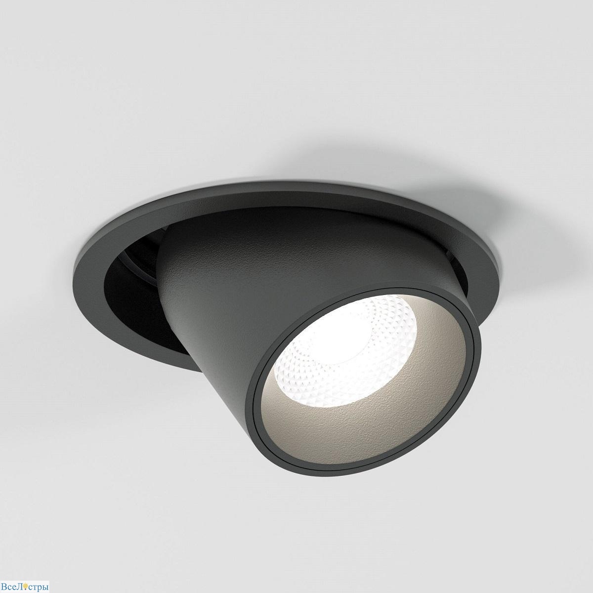 встраиваемый светодиодный светильник elektrostandard conner 25086/led 8w 4000k черный a063992