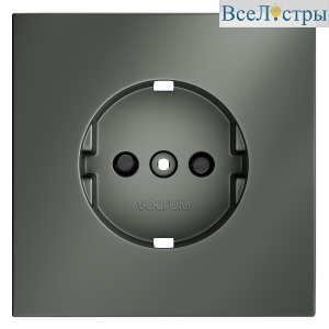 Накладка для розетки с заземлением и защитными шторками Voltum S70 (титан) VLS000706