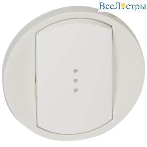 Лицевая панель Legrand Celiane выключателя одноклавишного с подсветкой белая 068003