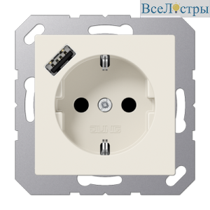 Розетка 2K+З USB Typ A Jung A1520-18A