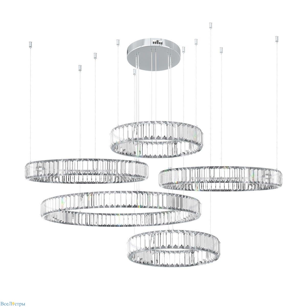 подвесная светодиодная люстра loft it crystal ring 10135/5 chrome