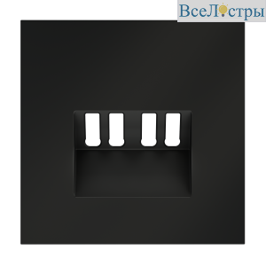 Накладка для розетки акустической 4-местной  Voltum S70 (черный матовый) VLS001508