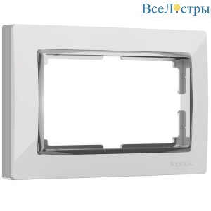 Рамка для двойной розетки Werkel Snabb белый/хром W0081901 4690389161063