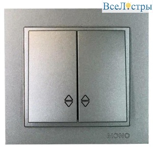 Выключатель двухклавишный Mono Electric Despina IP20 10A 250V антрацит 102-242423-111