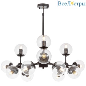 Люстра на штанге Lumina Deco Zodiak LDP 160-12 BK+PR