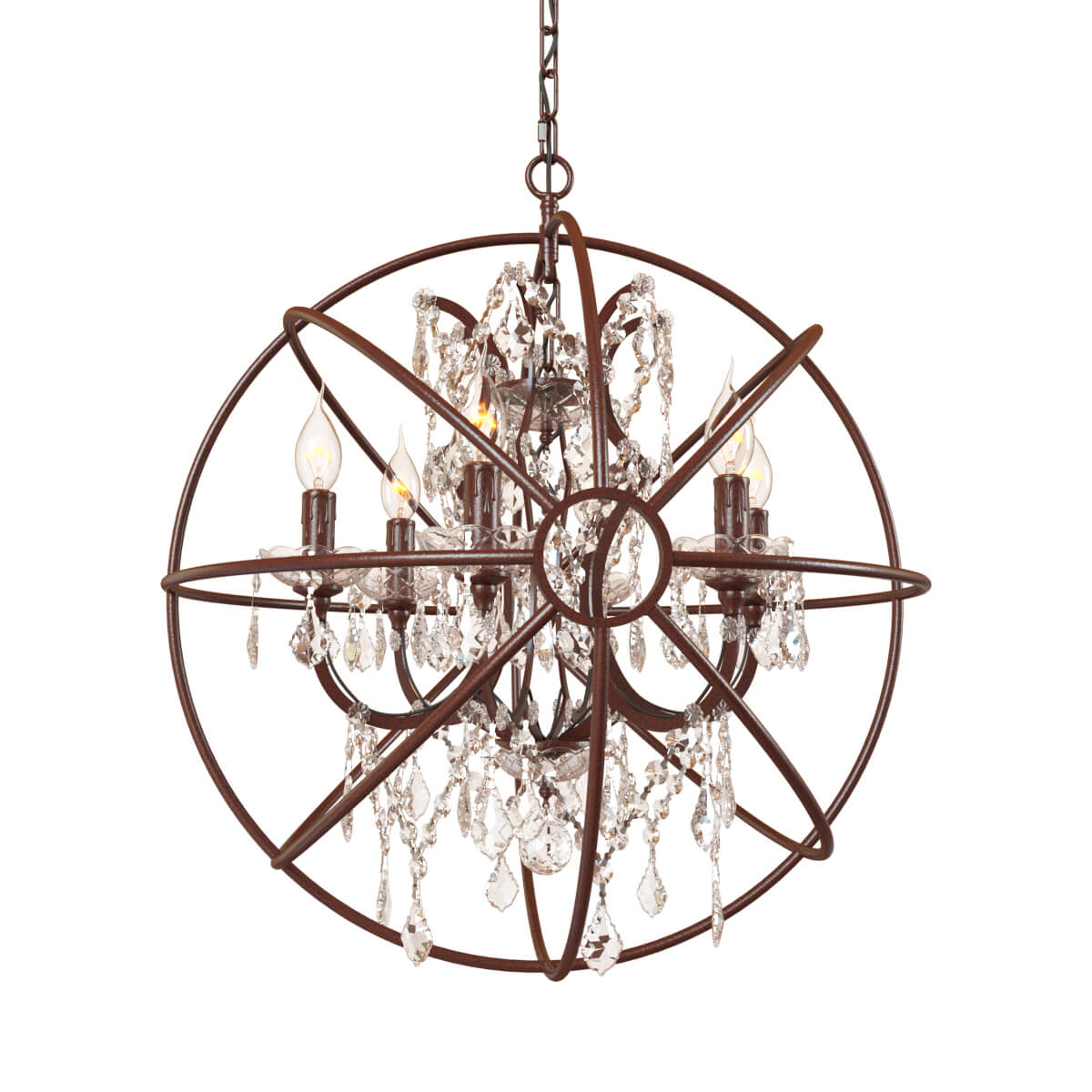 подвесная люстра loft it foucaults orb crystal loft1897/6